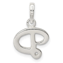 Sterling Silver Letter D Initial Pendant QC6512D