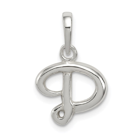 Sterling Silver Letter D Initial Pendant QC6512D