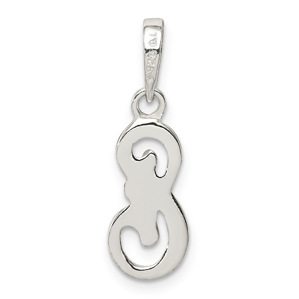 Sterling Silver Letter E Initial Pendant QC6512E