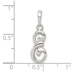 Sterling Silver Letter E Initial Pendant QC6512E