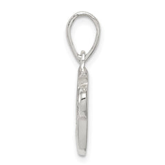 Sterling Silver Letter F Initial Pendant QC6512F