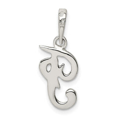 Sterling Silver Letter F Initial Pendant QC6512F