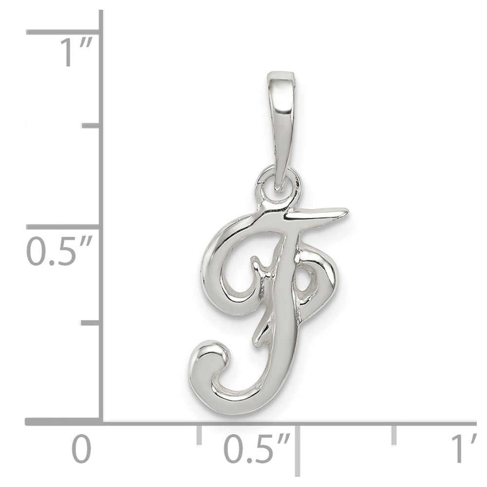 Sterling Silver Letter F Initial Pendant QC6512F