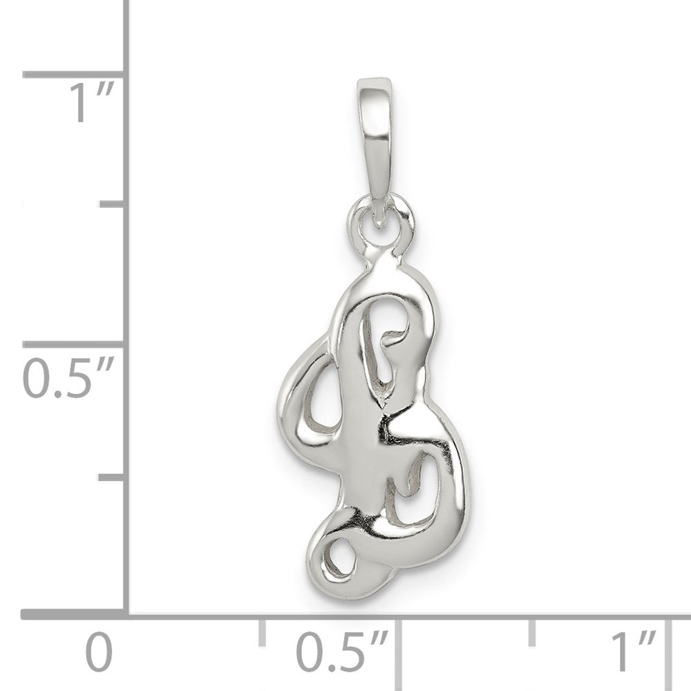 Sterling Silver Letter L Initial Pendant QC6512L