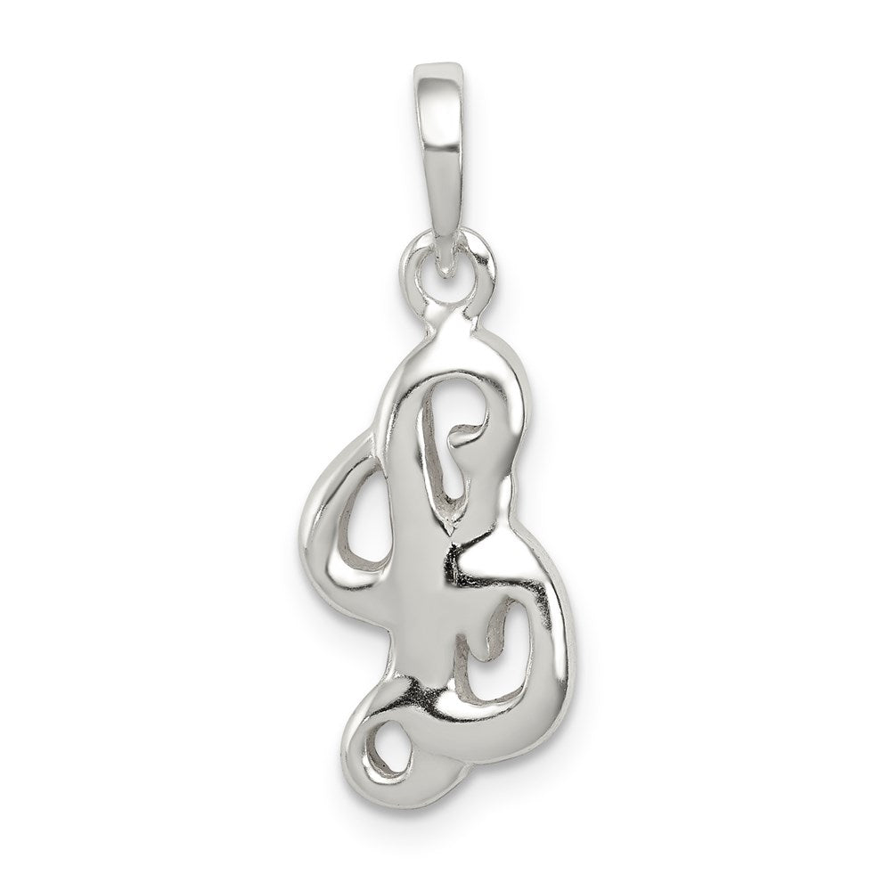 Sterling Silver Letter L Initial Pendant QC6512L