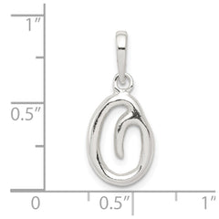 Sterling Silver Letter O Initial Pendant QC6512O