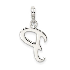 Sterling Silver Letter P Initial Pendant QC6512P
