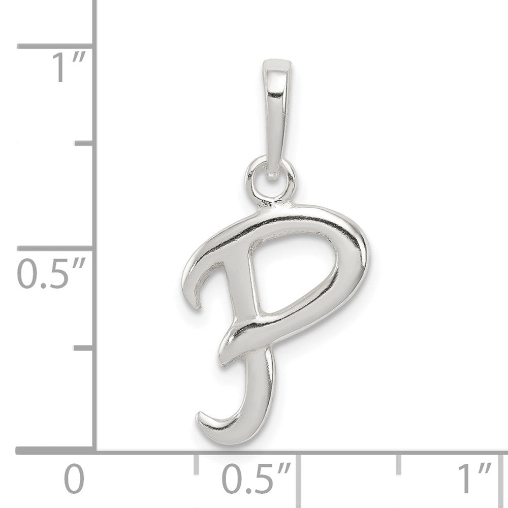 Sterling Silver Letter P Initial Pendant QC6512P