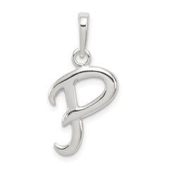 Sterling Silver Letter P Initial Pendant QC6512P