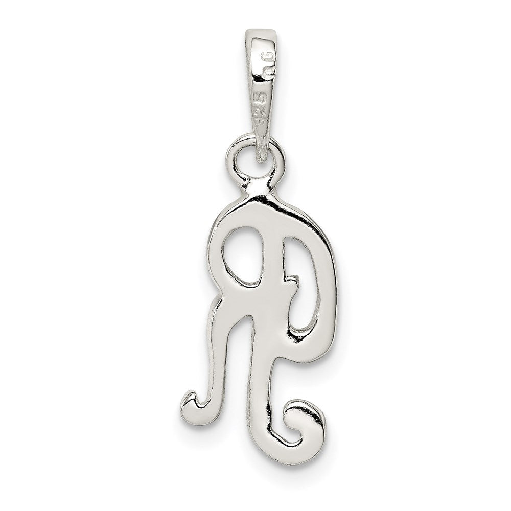Sterling Silver Letter R Initial Pendant QC6512R