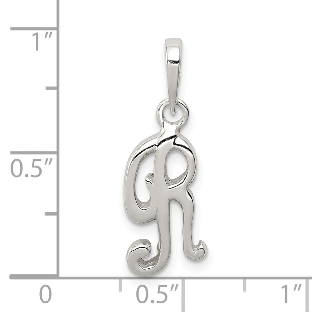 Sterling Silver Letter R Initial Pendant QC6512R
