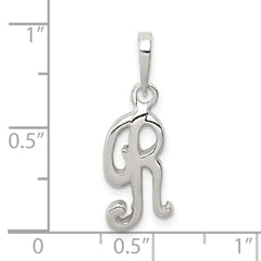 Sterling Silver Letter R Initial Pendant QC6512R