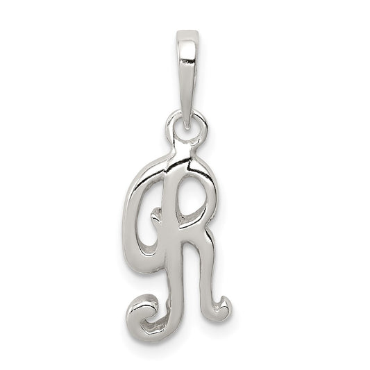 Sterling Silver Letter R Initial Pendant QC6512R