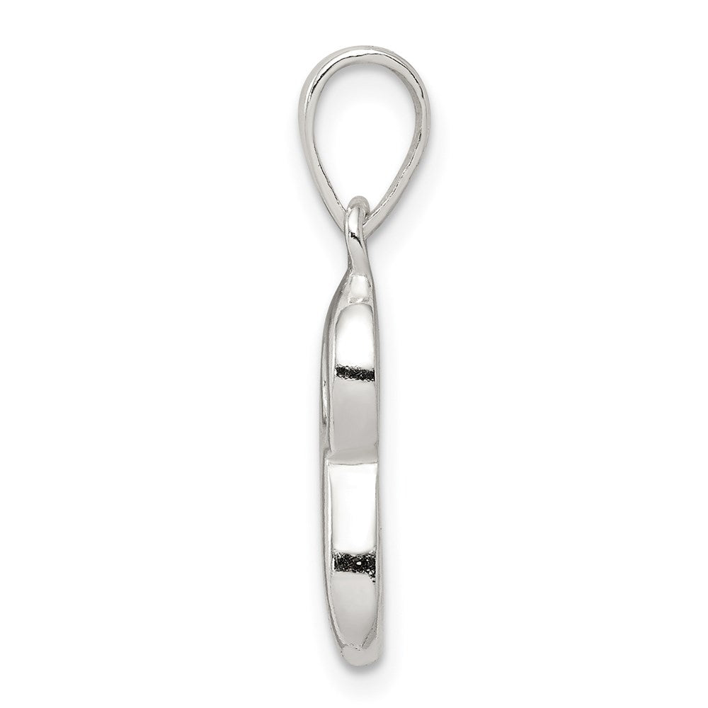 Sterling Silver Letter S Initial Pendant QC6512S