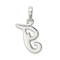 Sterling Silver Letter T Initial Pendant QC6512T