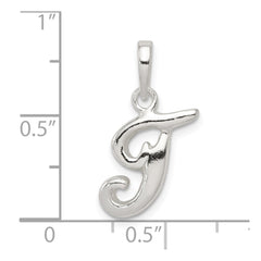 Sterling Silver Letter T Initial Pendant QC6512T