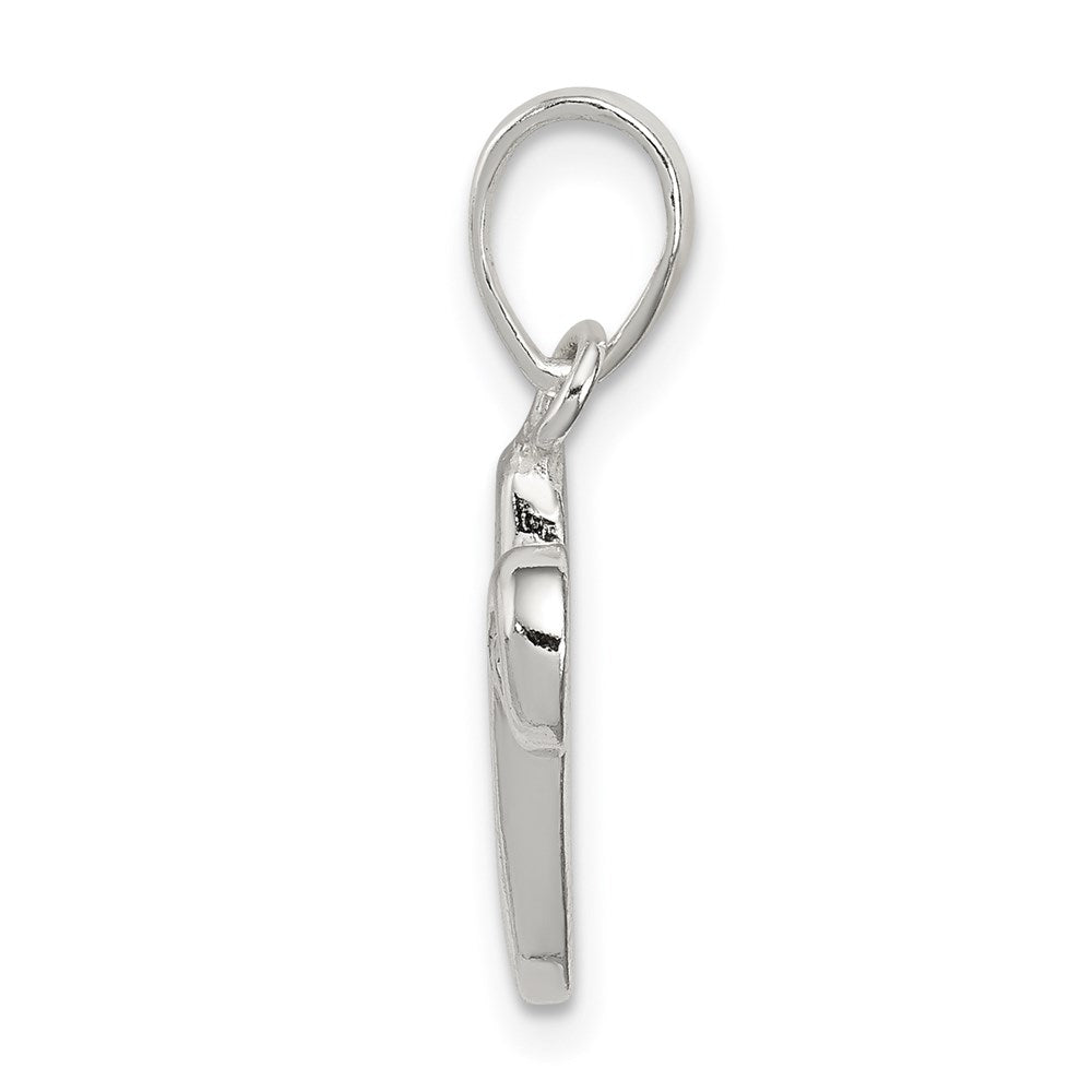 Sterling Silver Letter V Initial Pendant QC6512V