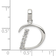 Sterling Silver CZ Letter D Initial Pendant QC6525D