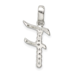 Sterling Silver CZ Letter F Initial Pendant QC6525F