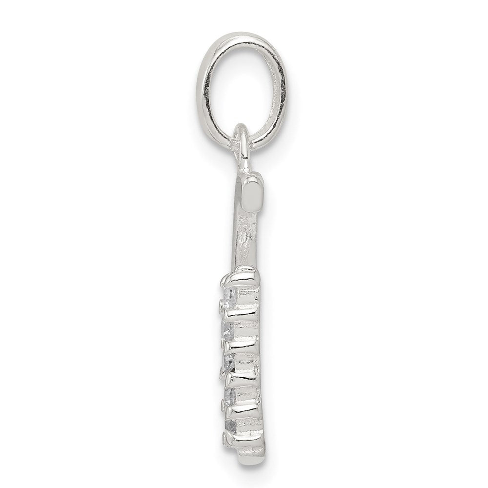 Sterling Silver CZ Letter G Initial Pendant QC6525G