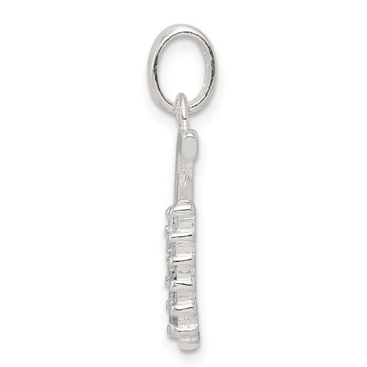 Sterling Silver CZ Letter G Initial Pendant QC6525G