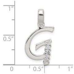 Sterling Silver CZ Letter G Initial Pendant QC6525G
