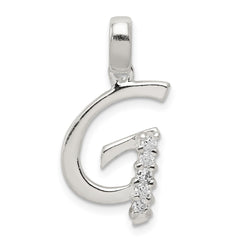 Sterling Silver CZ Letter G Initial Pendant QC6525G