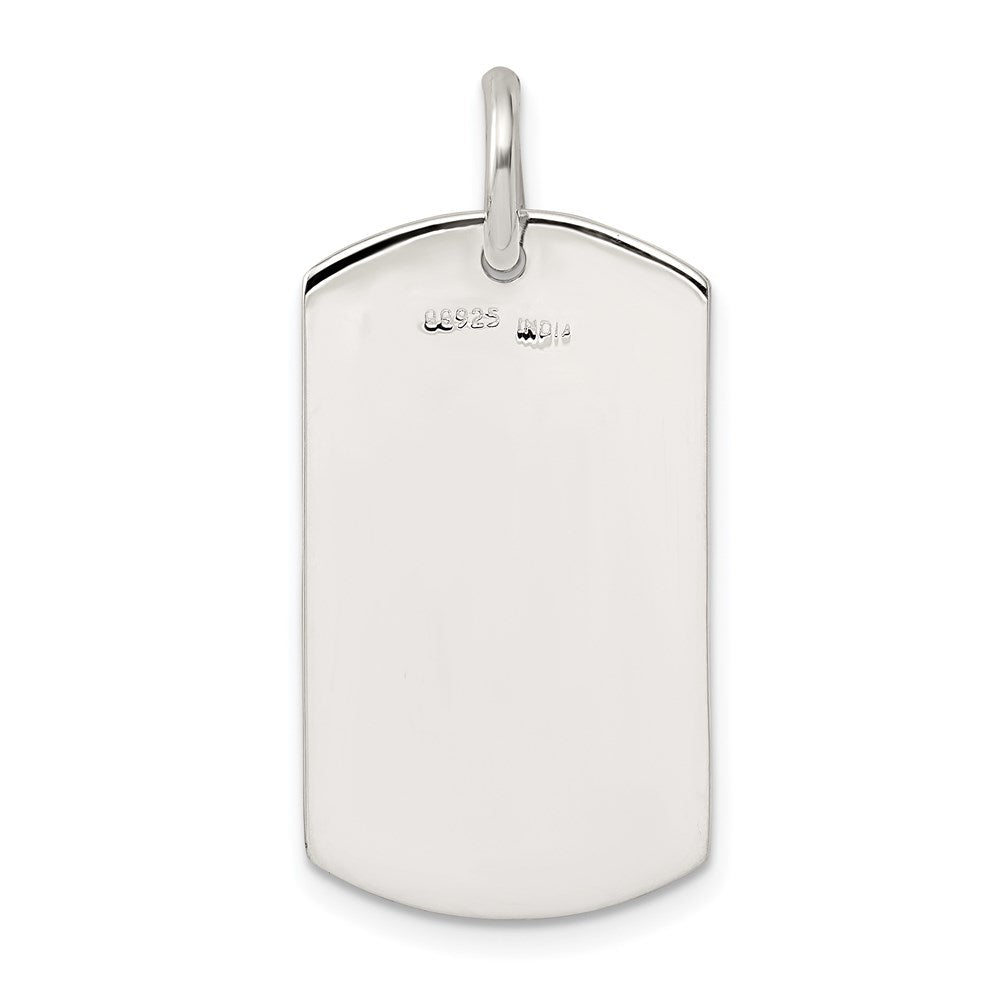 Sterling Silver Polished Dog Tag Pendant QC6606