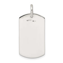 Sterling Silver Polished Dog Tag Pendant QC6606