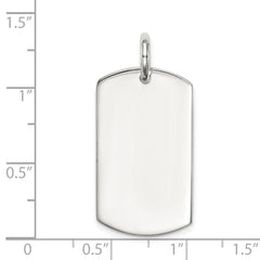 Sterling Silver Polished Dog Tag Pendant QC6606