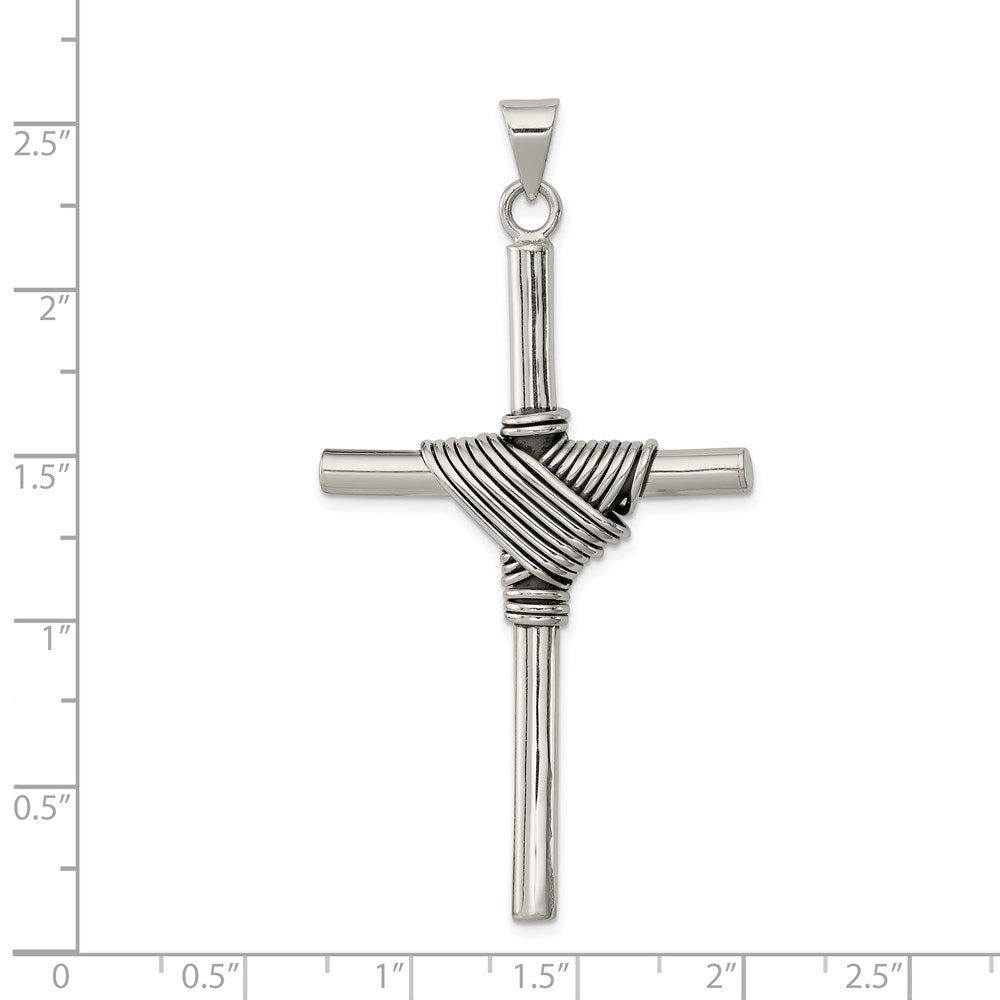 Sterling Silver Antiqued Cross Pendant QC6608