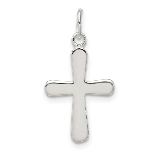 Sterling Silver Polished Cross Charm QC6638