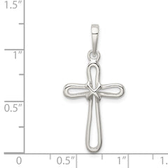 Sterling Silver Polished Cross Pendant QC6640