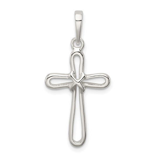 Sterling Silver Polished Cross Pendant QC6640