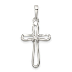 Sterling Silver Polished Cross Pendant QC6640
