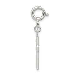 Sterling Silver Rhodium-plated CZ Faith Cross Clip-on Charm QC6645