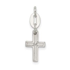 Sterling Silver & CZ Polished Cross Charm QC6647