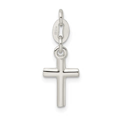 Sterling Silver Polished Cross Charm QC6649