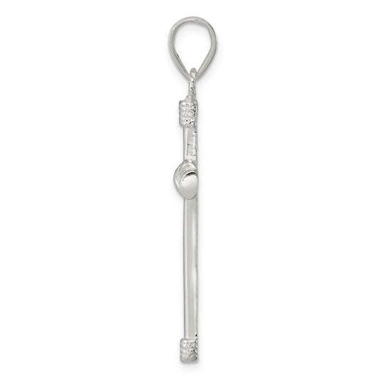 Sterling Silver Polished Cross Pendant QC6655