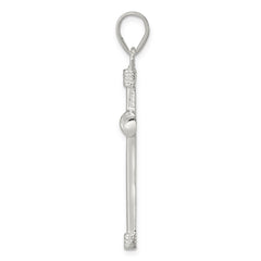 Sterling Silver Polished Cross Pendant QC6655