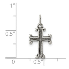Sterling Silver Antiqued Cross Charm QC6658