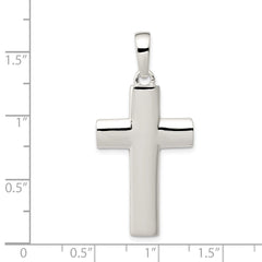 Sterling Silver Polished Cross Pendant QC6663