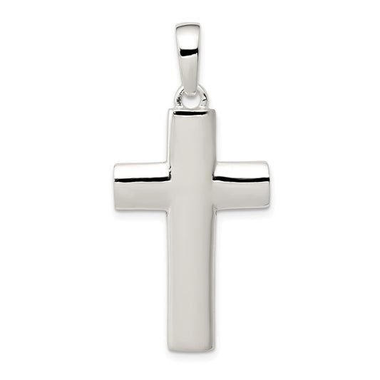 Sterling Silver Polished Cross Pendant QC6663