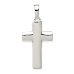 Sterling Silver Polished Cross Pendant QC6663