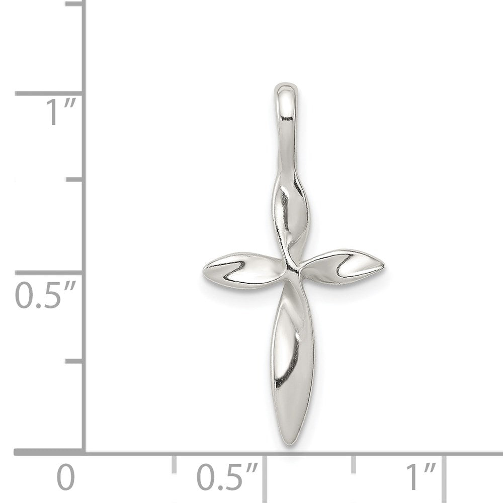 Sterling Silver Twisted Cross Pendant QC6664