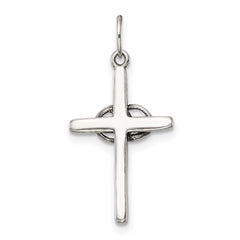 Sterling Silver Antiqued Wedding Cross Charm QC6673