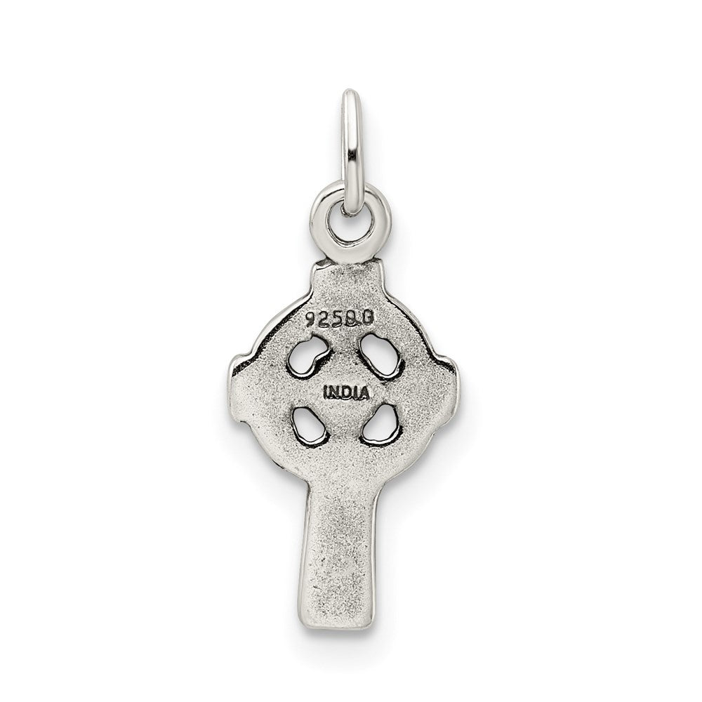 Sterling Silver Antiqued Celtic Cross Charm QC6678