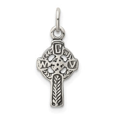 Sterling Silver Antiqued Celtic Cross Charm QC6678