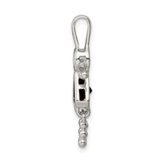 Sterling Silver Rhodium-plated CZ & January Glass Girl Pendant QC6714JAN