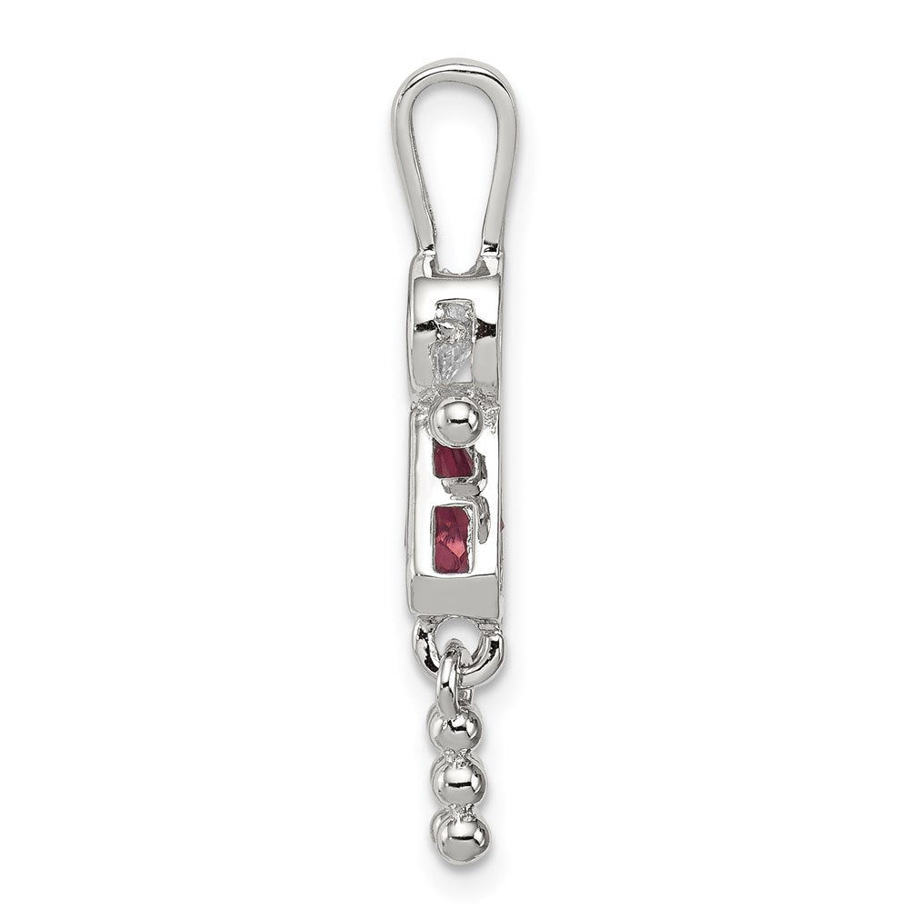 Sterling Silver Rhodium-plated CZ & June Glass Girl Pendant QC6714JUN